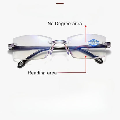 Smart zoom anti-blue reading glasses