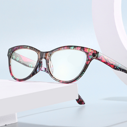 Pattern printed hd anti-blue light reading glasses