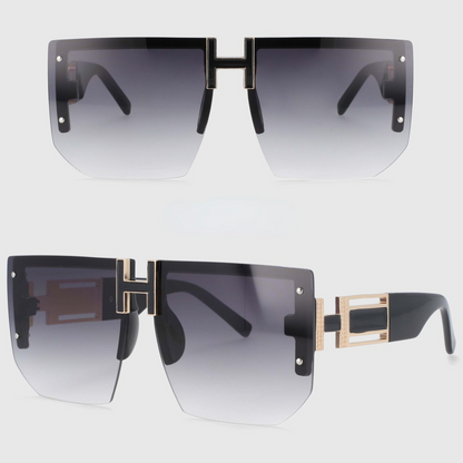Big Size Rimless Polygon Ladies Sunglasses