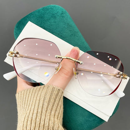 Gradient frameless anti-blue light reading glasses