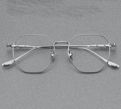 Titanium Geometric Glasses Frame 122205
