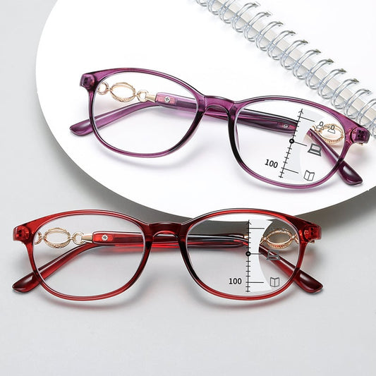 Multi-focus anti-blue presbyopic glasses
