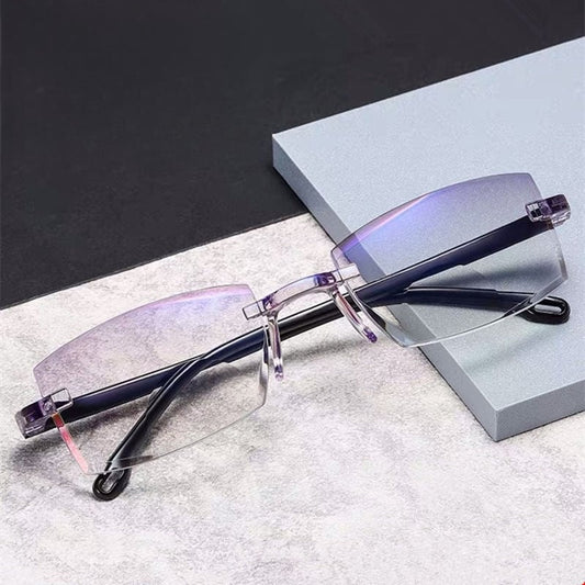 Smart zoom anti-blue reading glasses