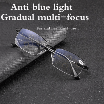 Progressive far and near reading glasses