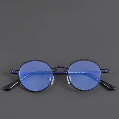 Kian Titanium Vintage Round Eyeglasses Frames