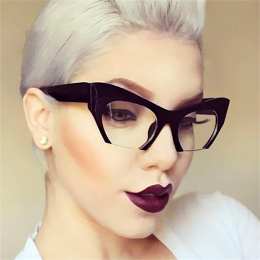 Fashion Retro Half frame Cat eye Women Glasses