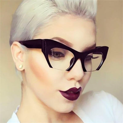 Fashion Retro Half frame Cat eye Women Glasses