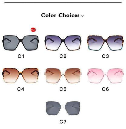 Oversize Gradient Merk Designer leopard Sunglasses