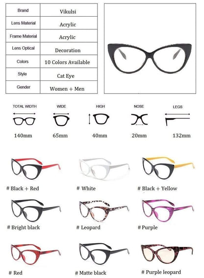 New Sexy Transparent Cat Eye Optical Glasses