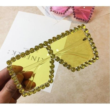 Hot Oversized Crystal Sunglasses