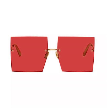Oversized Rimless Square Sunglasses