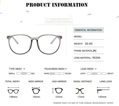 Oversized Anti Blue Light Computer Glasses
