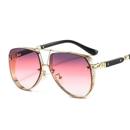 New Hollow Pattern Oval Sunglasses