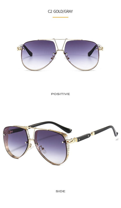 New Hollow Pattern Oval Sunglasses