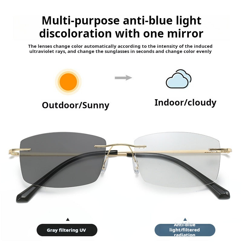 Anti-blue light color-changing glasses